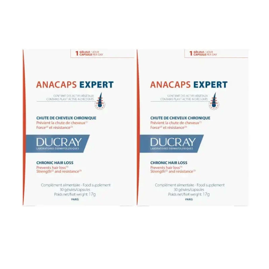 Ducray Anacaps Expert Anticaída, envase 2 x 30 cápsulas