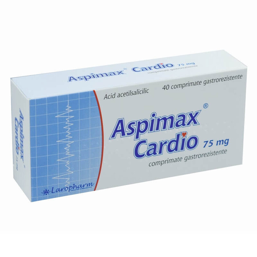 Aspimax Cardio, 75 mg, 40 comprimés gastro-résistants, Laropharm