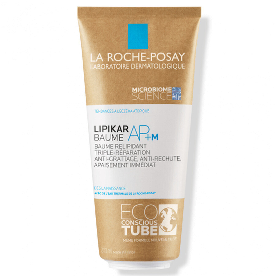 La Roche-Posay Lipikar Baume AP+M bálsamo triple acción contra la sequedad cutánea, Eco Tubo, 200 ml