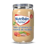 Nutribén Potito de jamón y ternera con sopa de verduras, 235 g