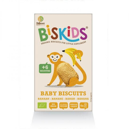 Biscotti ecologici con banane Biskids, 120g, Belkorn