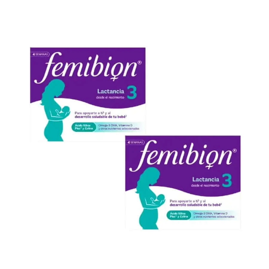 Femibion 3 Allaitement Grossesse avec acide folique et vitamines, 2 x 28 comprimés