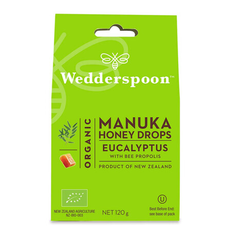 Caramelle ecologiche con miele di manuka, eucalipto e propoli, 120 g, Wedderspoon