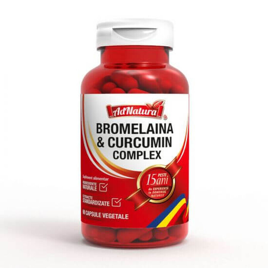 Bromelain und Curcumin Komplex, 60 Kapseln, AdNatura