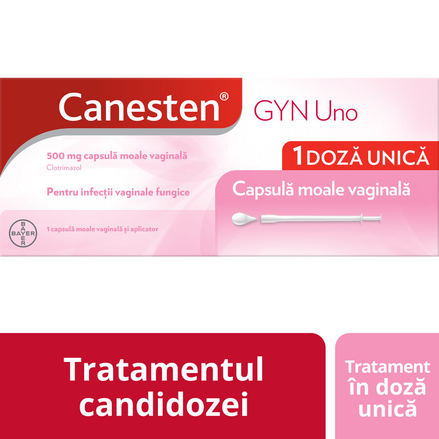 Canesten Gyn Uno, 500 mg, 1 capsula vaginala, Bayer