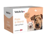 VETARIA+ Skin & Fur, XS-XL, integratore per cani e gatti, pollo, scatola, 30 capsule