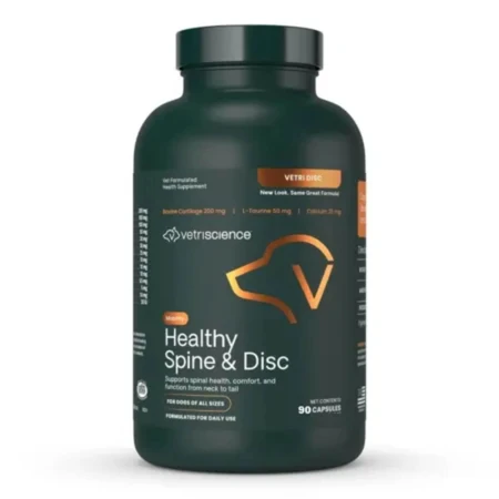 VETRISCIENCE Healthy Spine & Disc, XS-XL, supplément pour le système osseux des chiens, bouteille, 90 gélules