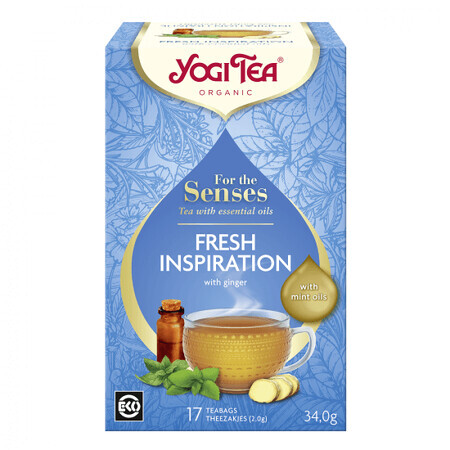 Fresh Inspiration For the Senses té orgánico con aceites esenciales, 17 bolsitas, Yogi Tea