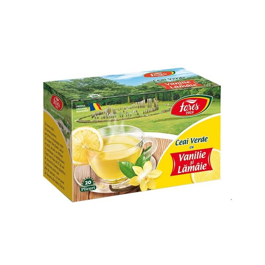 Té verde con limón y vainilla, 20 bolsitas, Fares