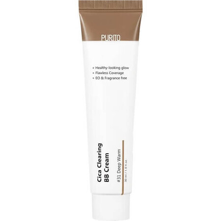 BB Cream 31 Diepe Warme Cica Clearing Gezichtskleurende Crème, 30 ml, Purito