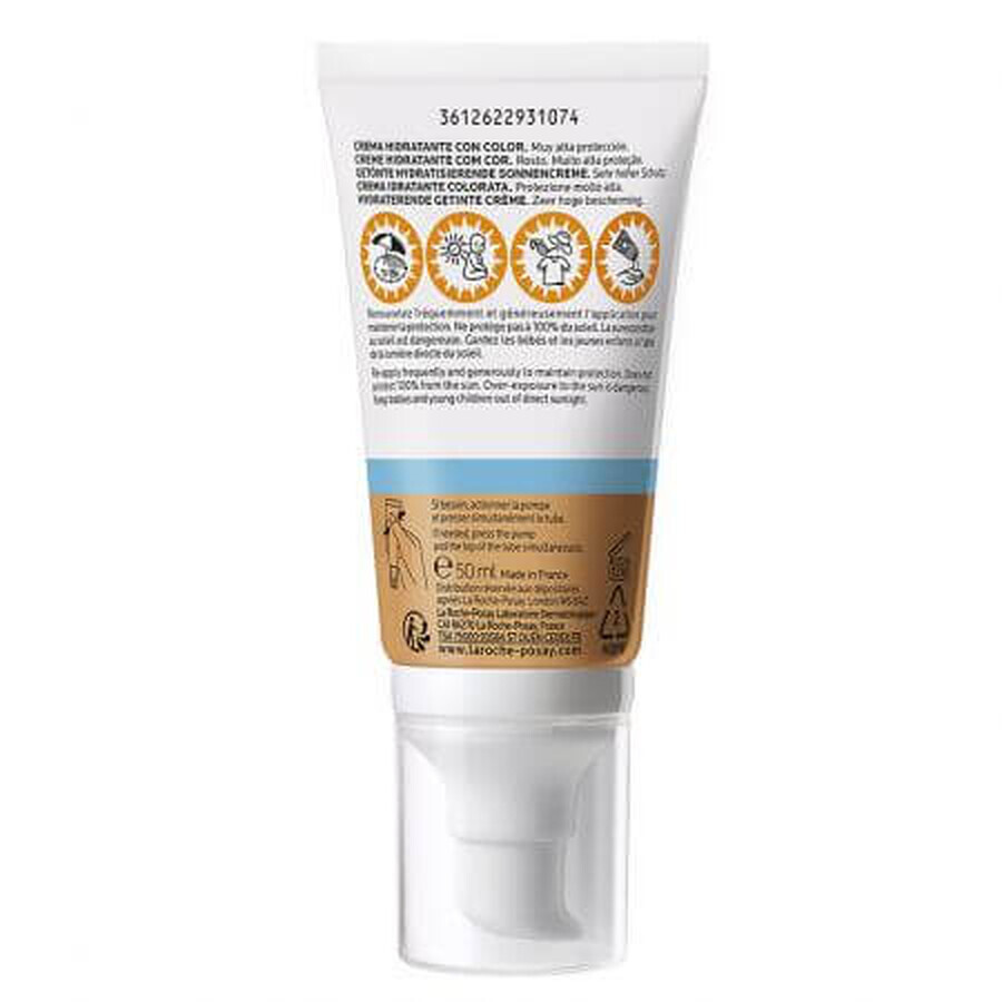 La Roche-Posay Anthelios Feuchtigkeitscreme mit Farbpigmenten für Sonnenschutz SPF 50+ UVmune, 50 ml,