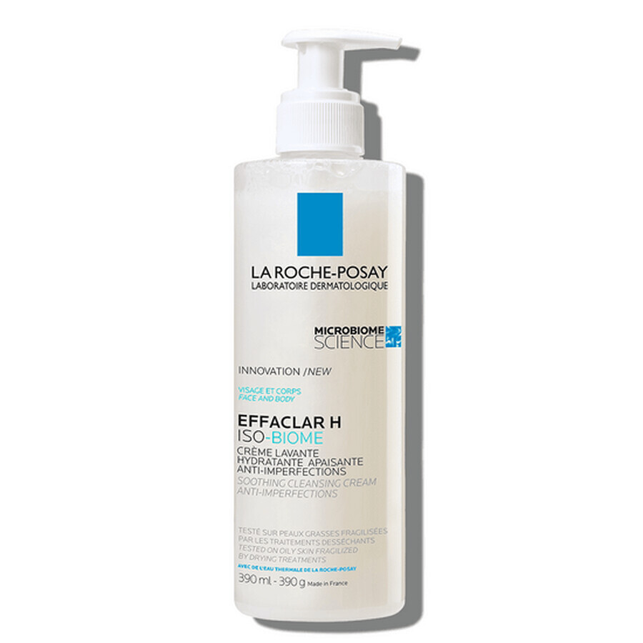 La Roche-Posay Effaclar H Iso-Bioom hydraterende wascrème voor de vette kwetsbare huid, 390ml