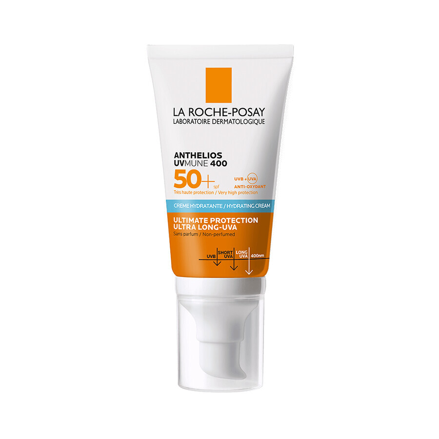 Cremă hidratantă fără parfum pentru protecție solară SPF 50+ Anthelios UVmune, 50 ml, La Roche-Posay