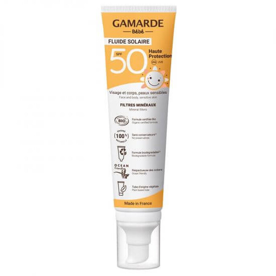 Crema de protección solar para bebés con SPF50, 100 ml, Gamarde