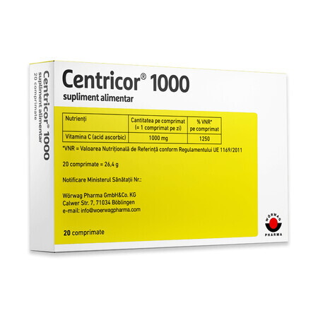 Centricor 1000 mg, 20 comprimidos, Worwag Pharma