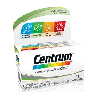 Centrum A to Zinc, 30 comprimidos, Gsk
