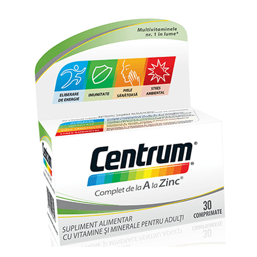 Centrum A to Zinc, 30 comprimidos, Gsk