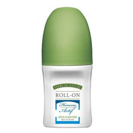 Roll-on deodorant with Sage and Active Homme Glycerin, 50 ml, Verre de Nature