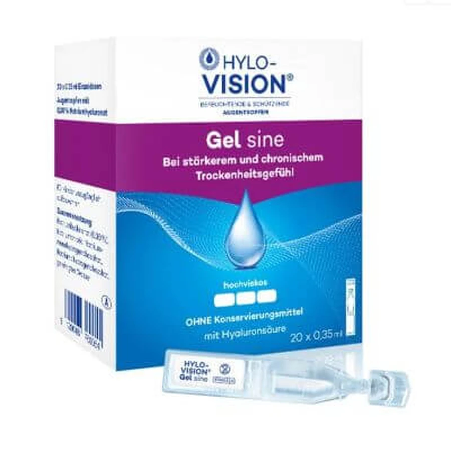 Lacrimi artificiale hylovision gel sine fm 20 flacoane 0,35 ml