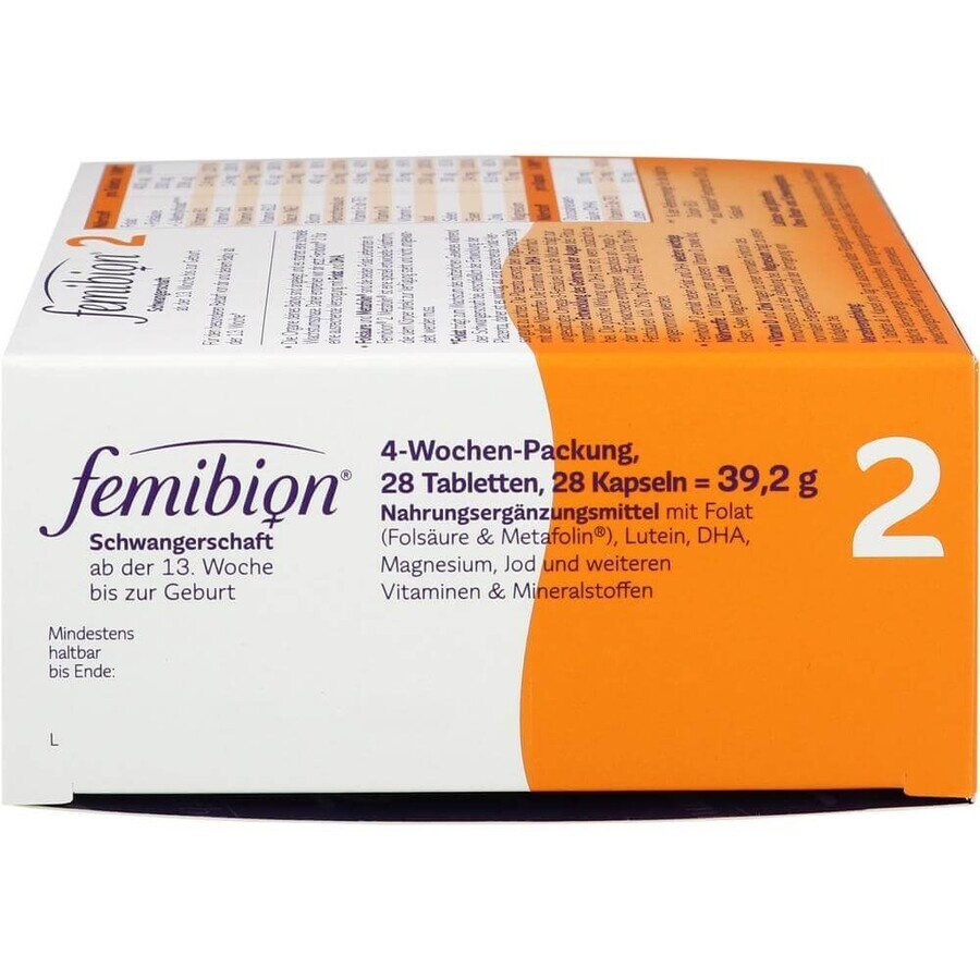 Femibion 2 zwangerschap en borstvoeding, 28 tabletten + 28 capsules, Dr. Reddys