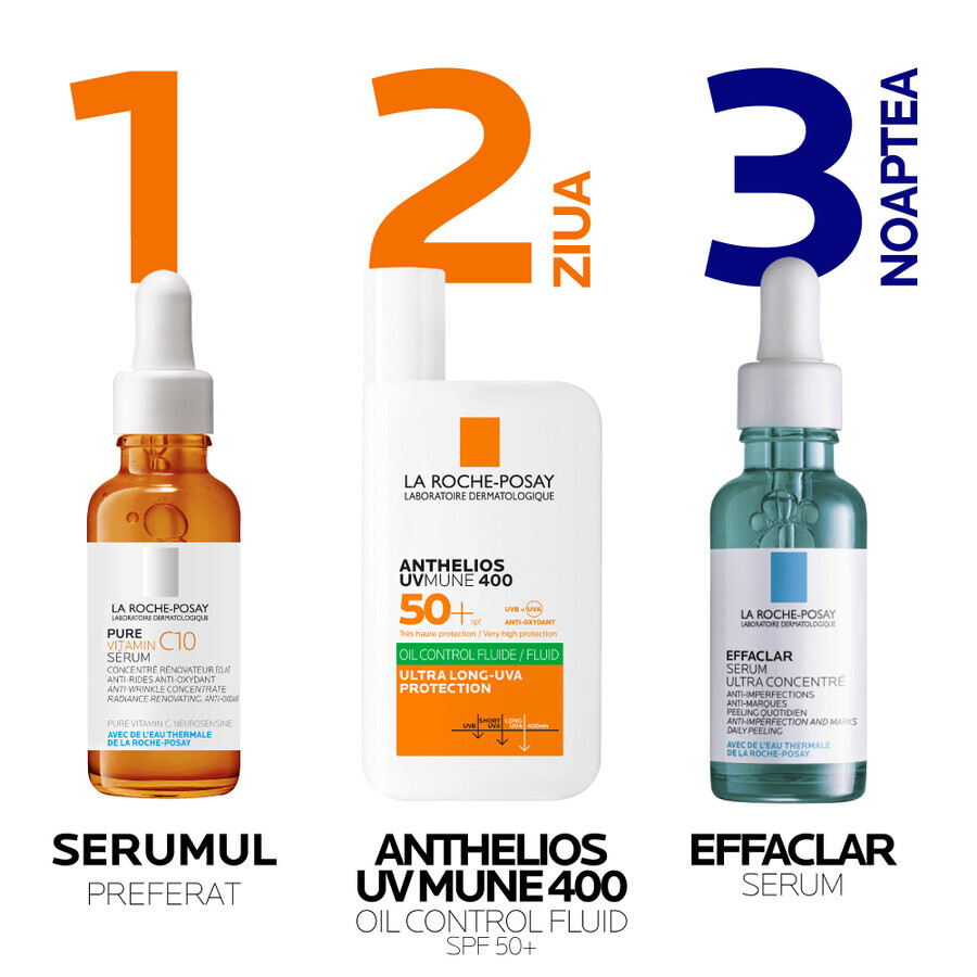 La Roche-Posay Anthelios fluid invizibil fara parfum pentru protectie solara UVmune, SPF 50+, 50 ml