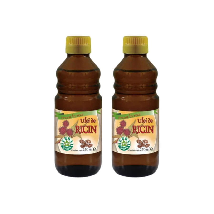 Aceite de ricino prensado en frío, 2x250 ml, Herbavit