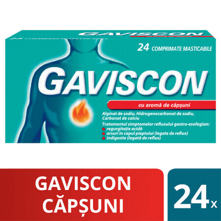 Gaviscon Erdbeere, 24 Kautabletten, Reckitt Benckiser