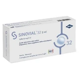 SINOVIAL intra-articulaire spuit 32 hyaluronzuur 1,6% 32 mg/2 ml 1 fs + 21 gauge naald 3 st.