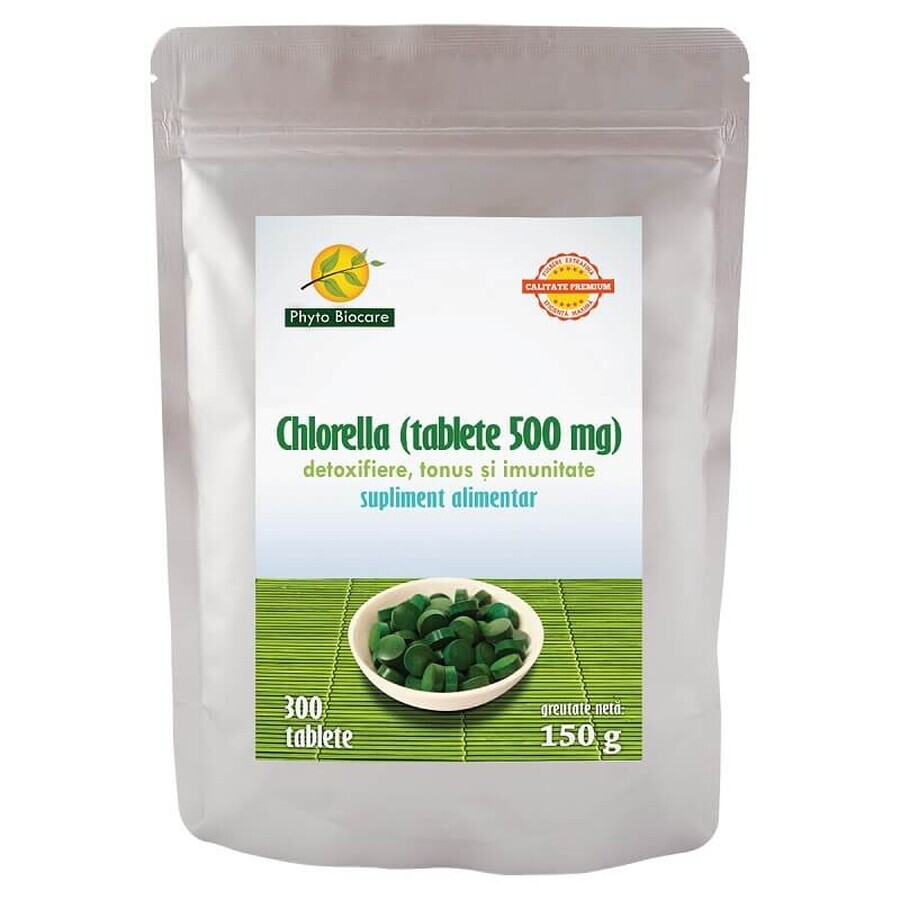 Chlorella 500 mg, 300 comprimidos, Phyto Biocare