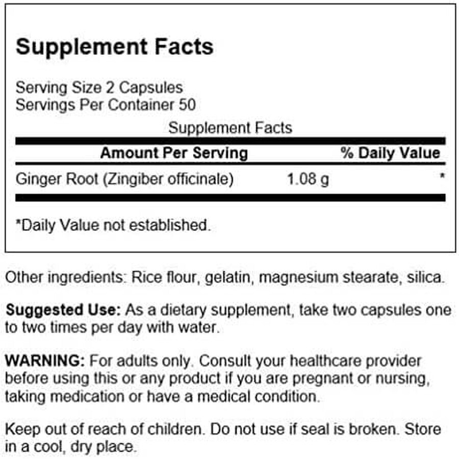 Extracto de raíz de jengibre, 100 cápsulas, Swanson Health EE.UU.