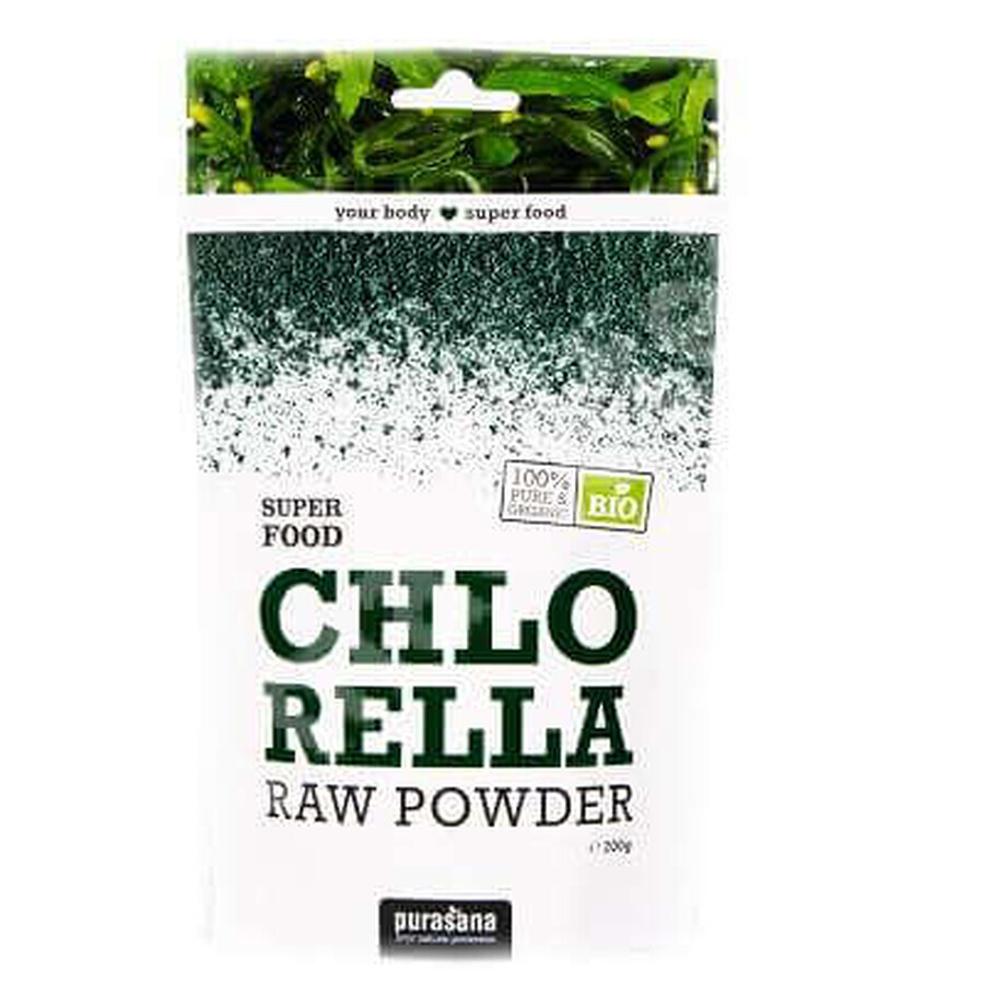 Chlorella en polvo, 200 g, Purasana