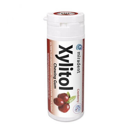 Chicle de arándano rojo - Miradent Xylitol, 30 pzs, Hager&amp;Werken