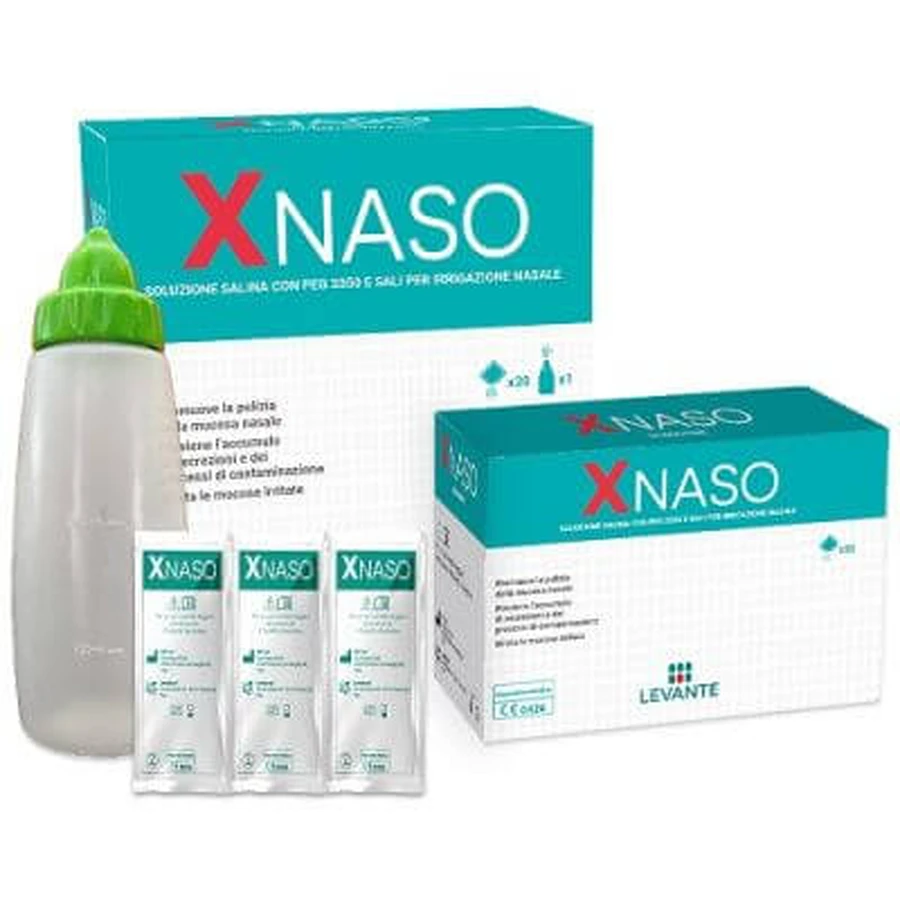 Kochsalzlösung mit peg 3350 und Salzen für die Nasenspülung xnose 30 Beutel + 1 Spender