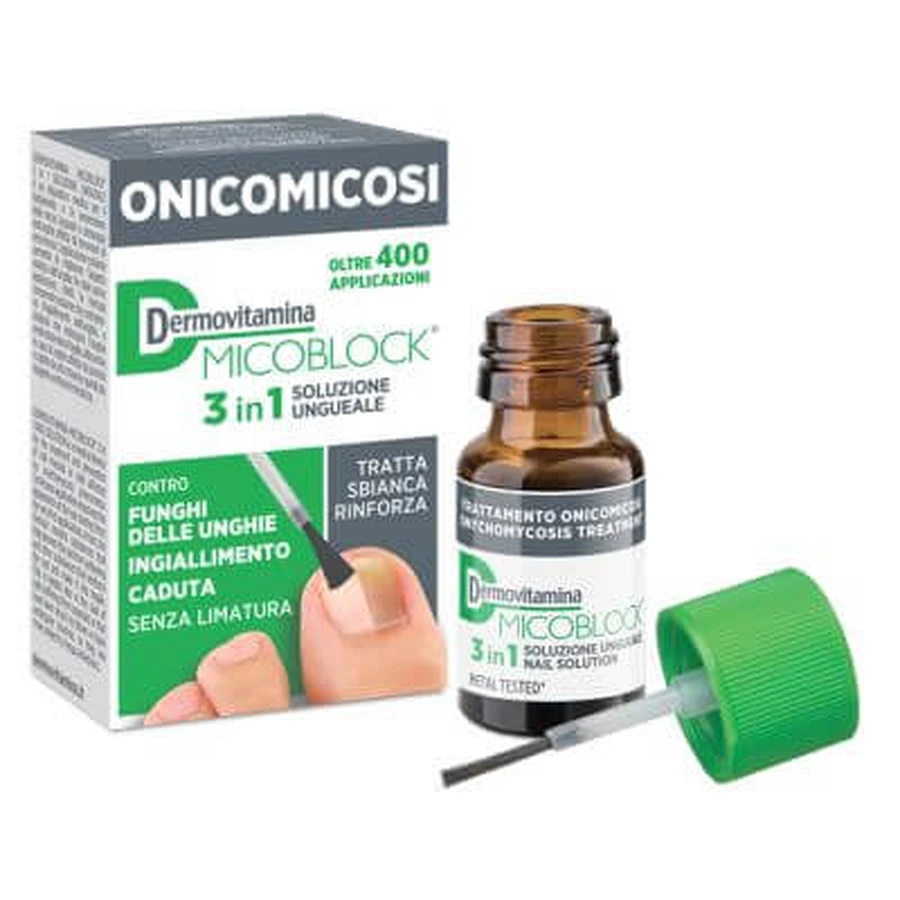Dermovitamin mycoblock 3 en 1 onychomycose solution pour les ongles 7 ml
