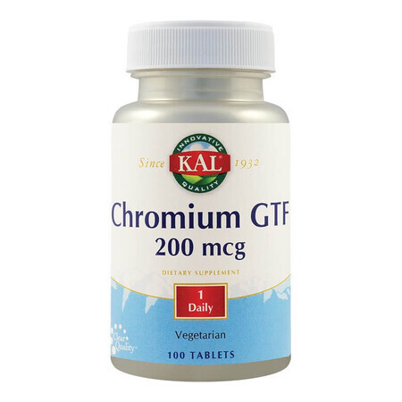 Cromo GTF 200mcg Kal, 100 comprimido, Secom