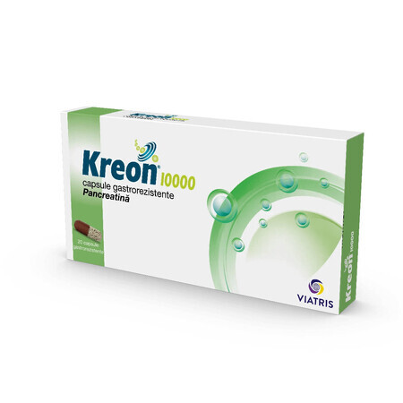 Kreon 10.000, 20 cápsulas gastrorresistentes