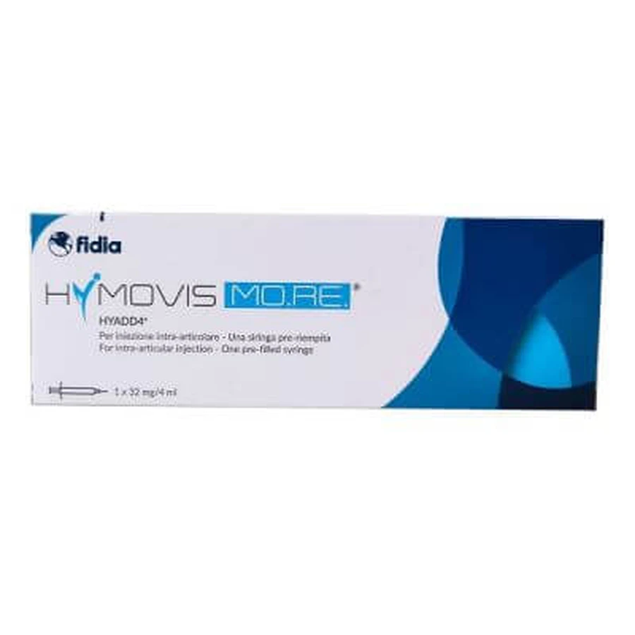 Seringă intraarticulară preumplută hymovis mo re hyadd4 hexadecilamidă acid hialuronic 32mg/4ml 4 ml