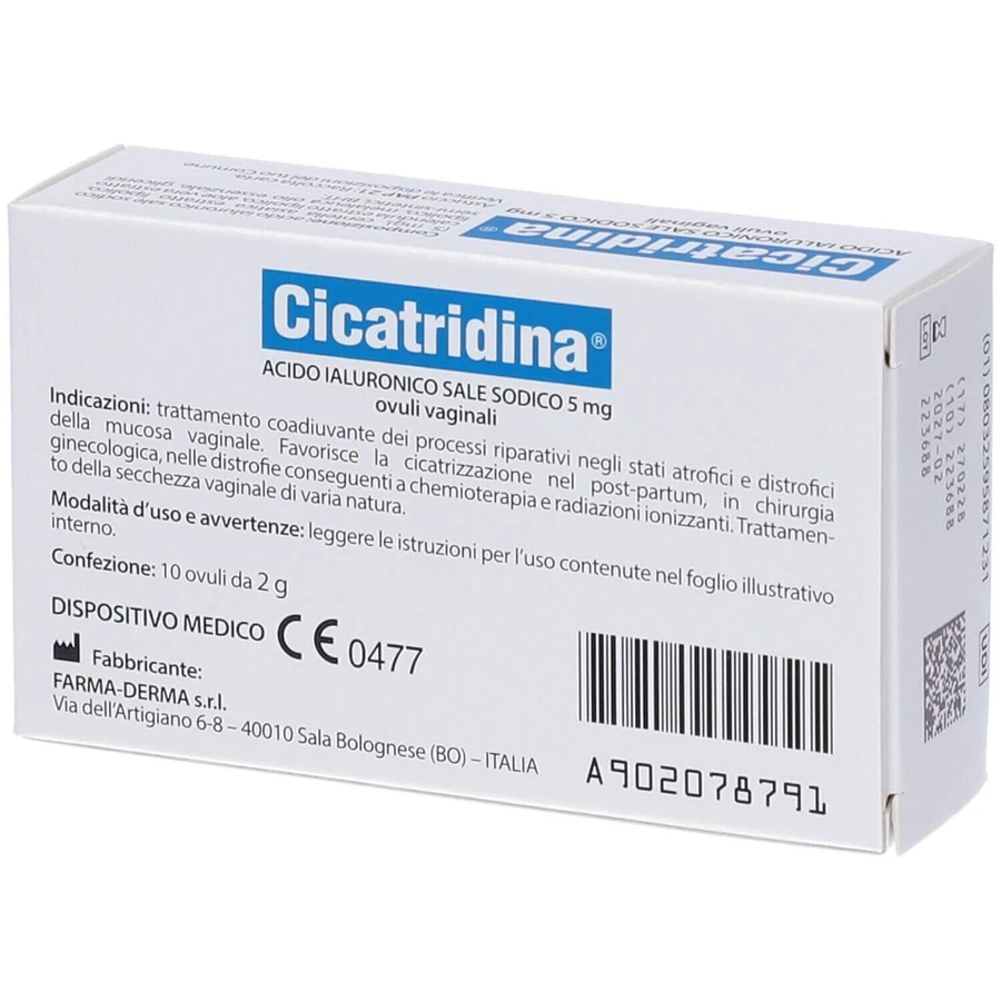 Cicatridine, 10 vaginale ovules, Farma-Derma Italië