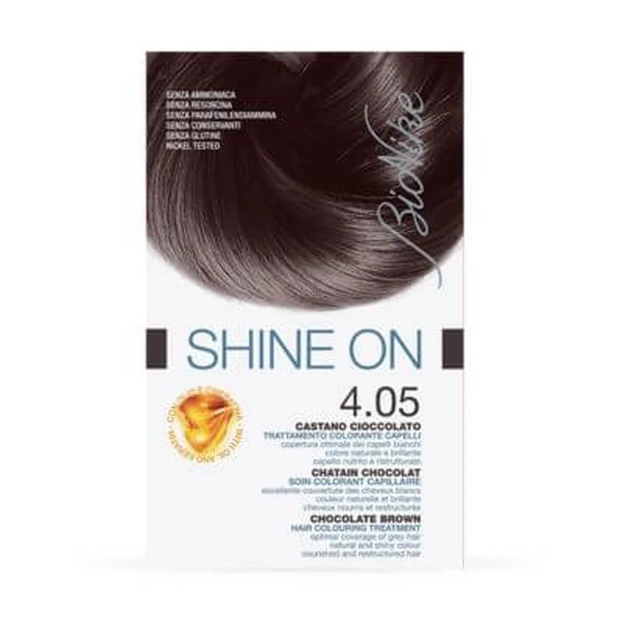 Bionike shine on trattamento colorante per capelli castano cioccolato 4,05