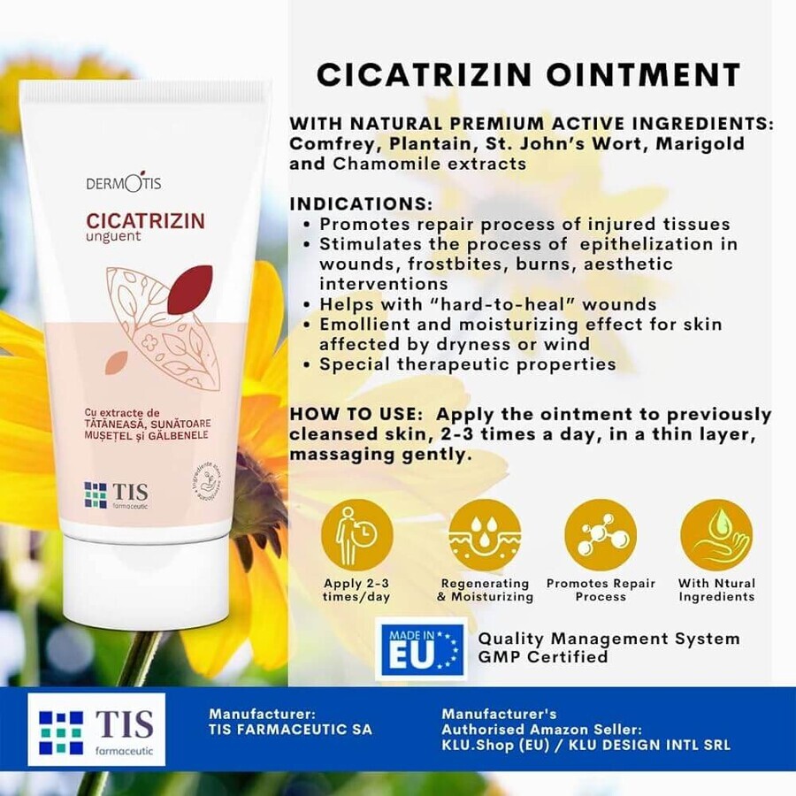 Pomada cicatrizante DermoTis, 50 ml, Tis Farmaceutic