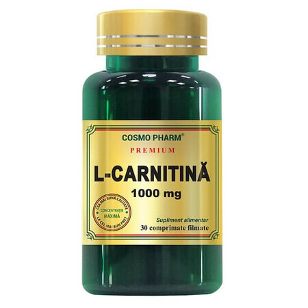 L-carnitina, 1000 mg, 30 comprimidos, Cosmopharm