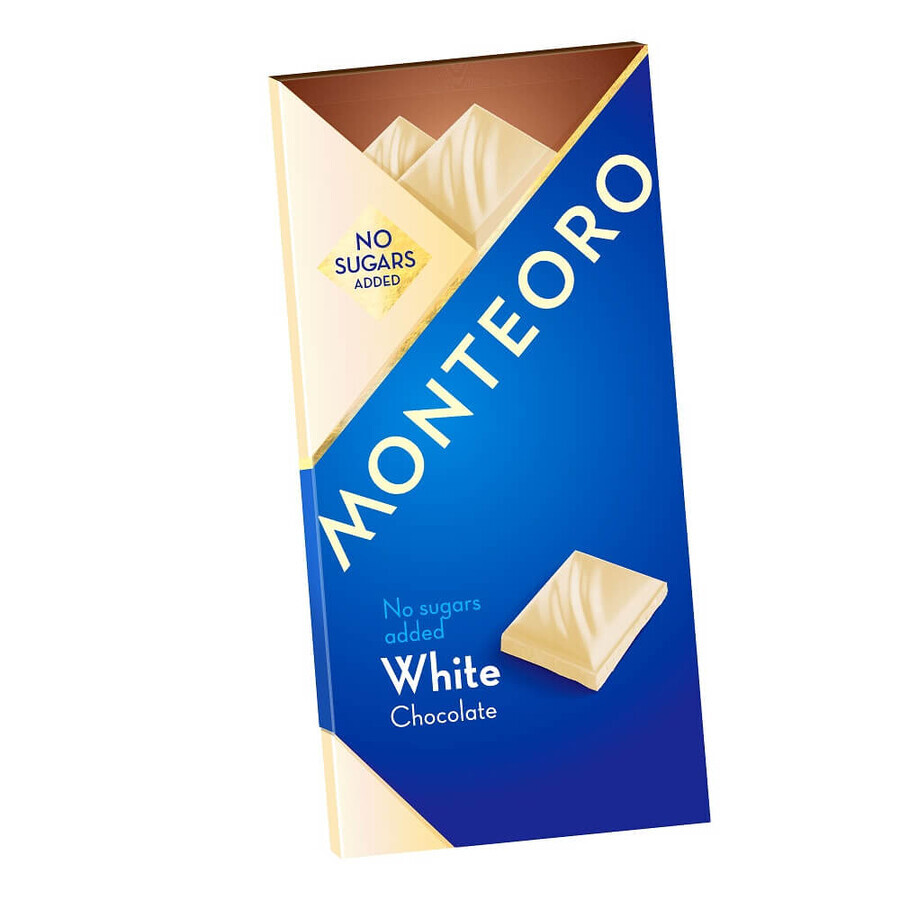 Chocolat blanc sans sucre ajouté Monteoro, 90 g, Sly Nutrition