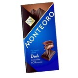 Chocolate sin azúcar amargo 60% cacao Monteoro, 90 g, Sly Nutritia