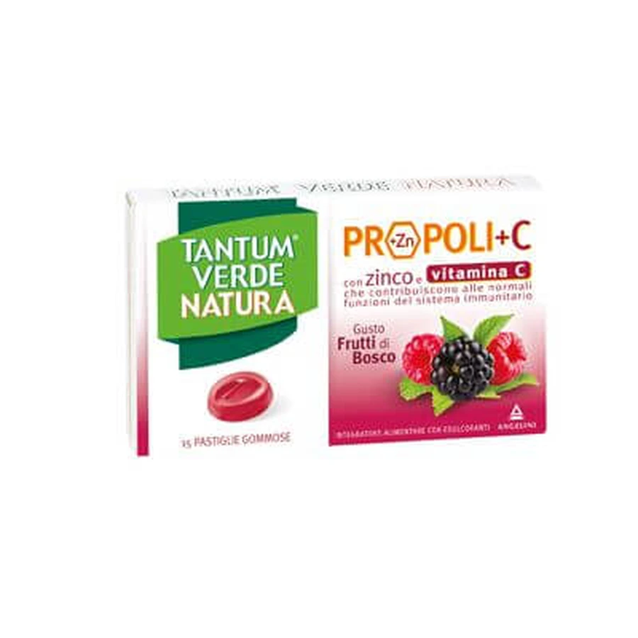 Tantum verde nature propolis+c avec zinc et vitamine c 15 pastilles gommeuses saveur baies