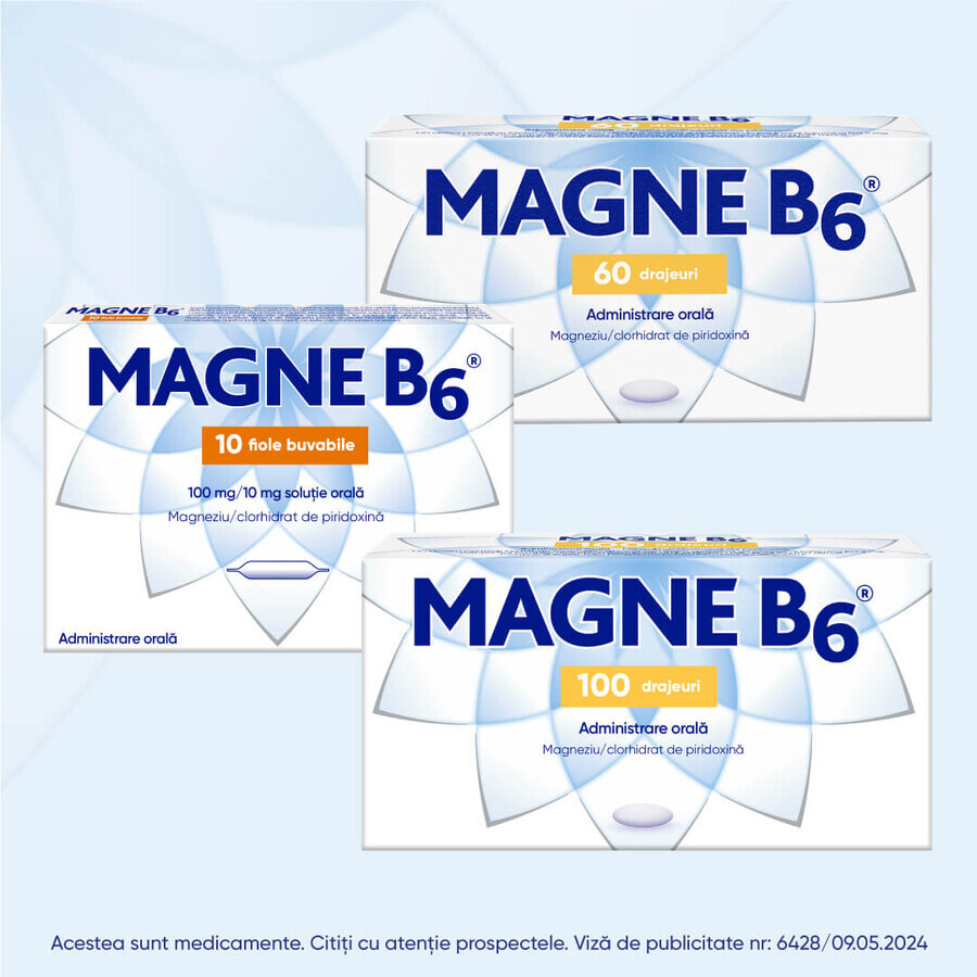 Magne B6 Premium, 100 mg/10 mg, 40 comprimate filmate, Sanofi