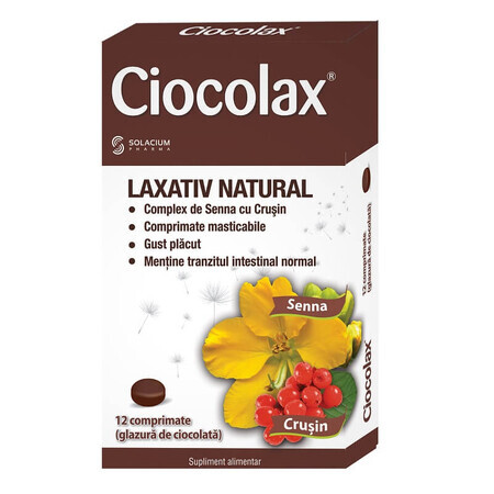 Ciocolax laxante natural, 12 comprimidos, Solacium Pharma