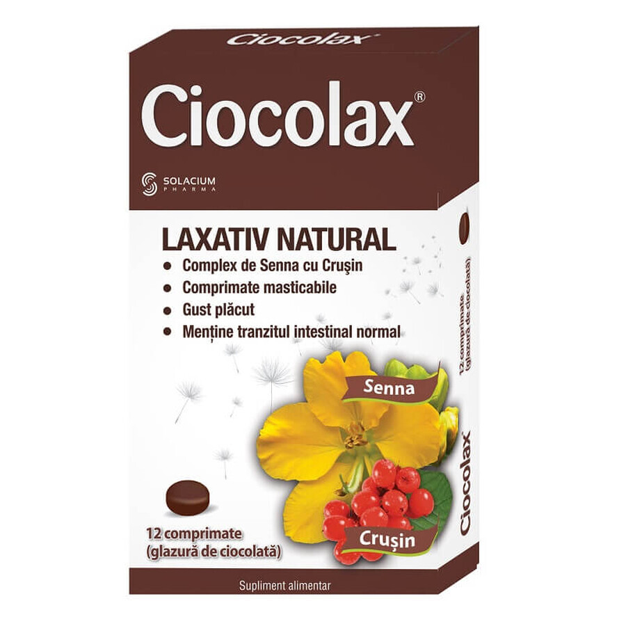 Ciocolax laxante natural, 12 comprimidos, Solacium Pharma