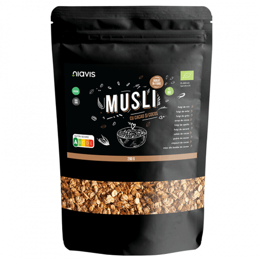 Musli Eco con cacao y coco, 200g, Niavis