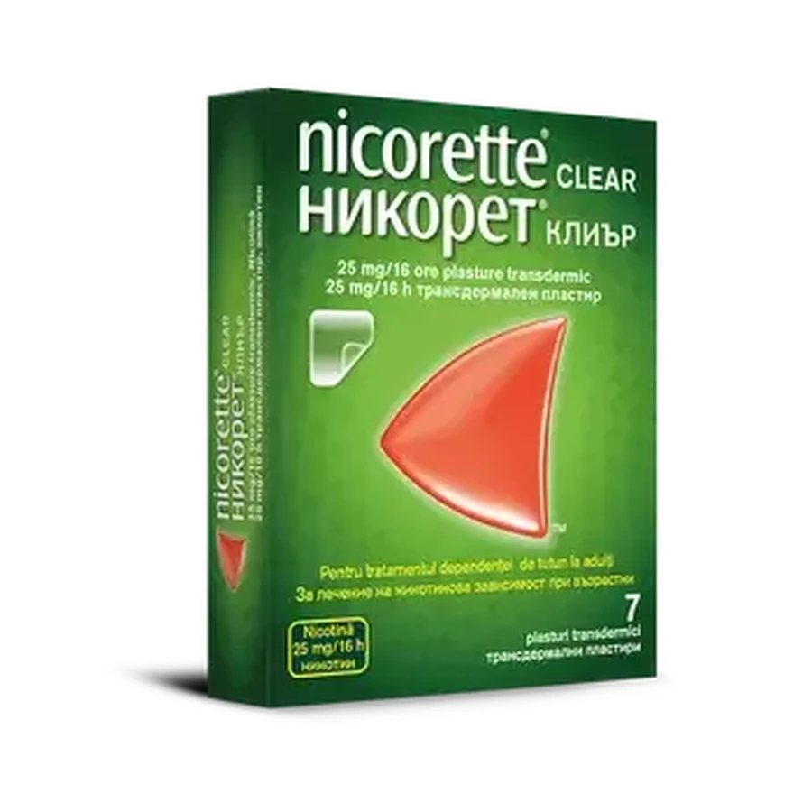 Nicorette Clear, 25 mg, 7 parches, McNeil