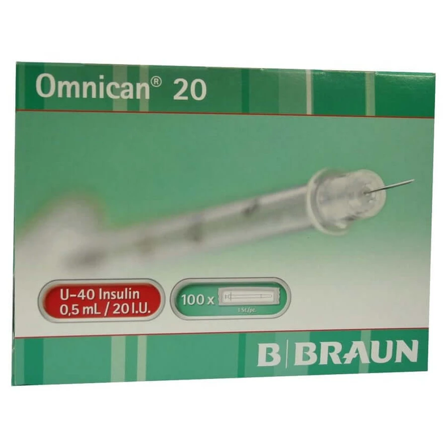Omnican Insulinspr.0,5 ml U40 w.Kan.0,30 100X1 pz.